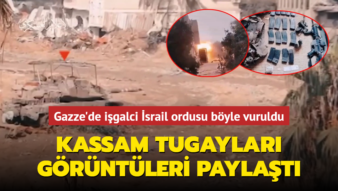 Kassam Tugaylar grntleri paylat... Gazze'de igalci srail ordusu byle vuruldu