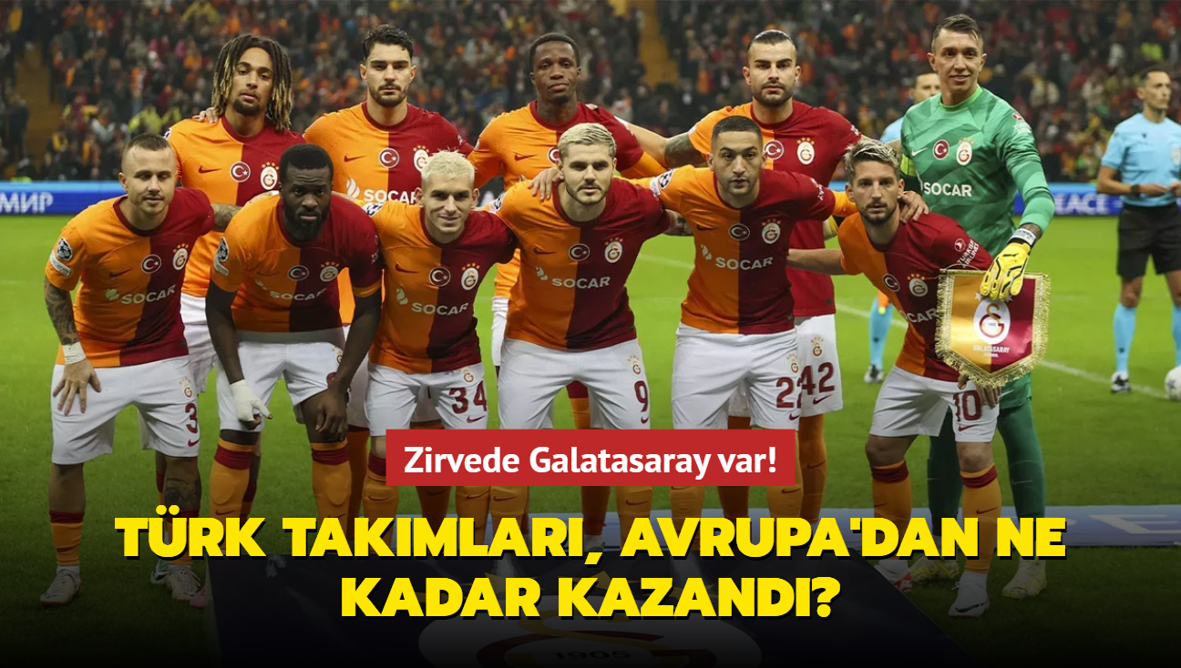 Zirvede Galatasaray var! Trk takmlar, Avrupa'dan ne kadar kazand"