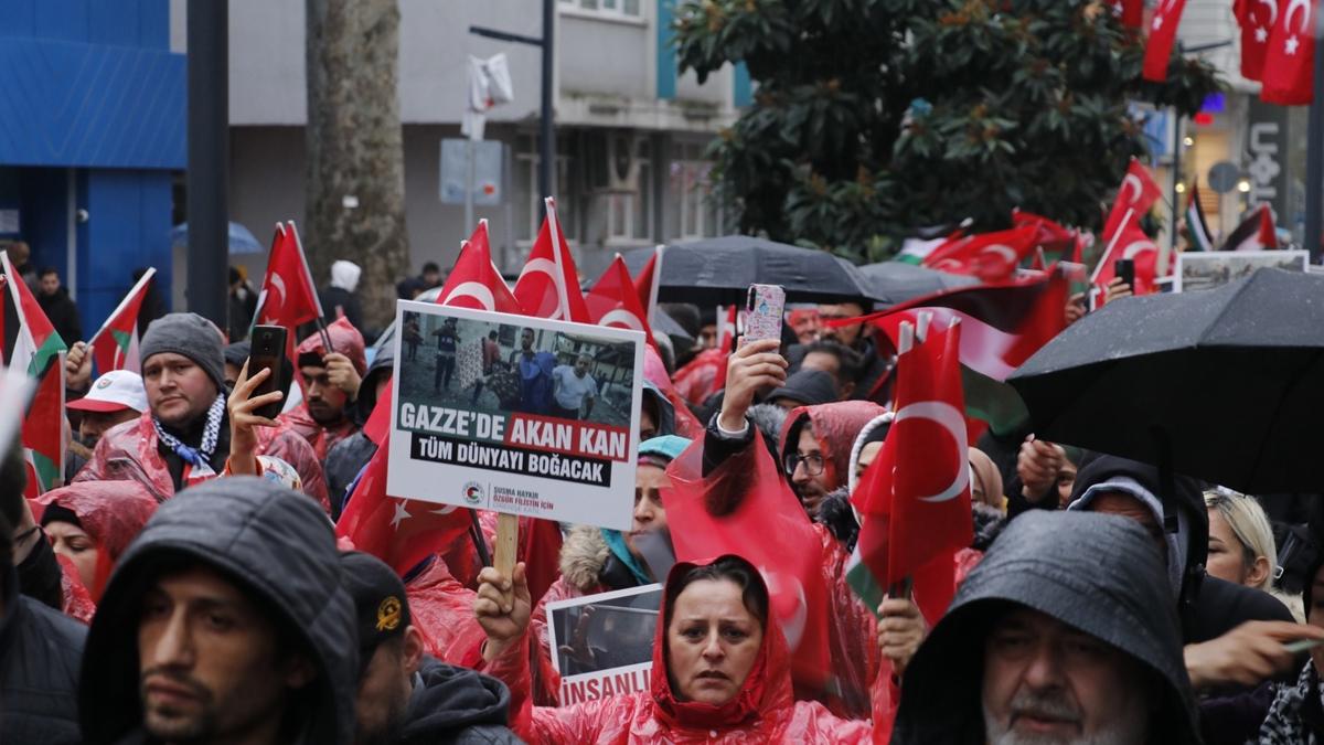 Kocaeli'de srail'in zulm protesto edildi