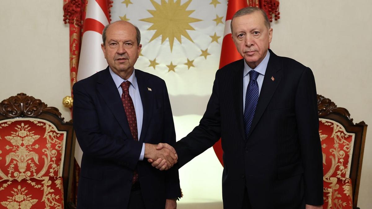 Bakan Erdoan, KKTC Cumhurbakan Tatar ile bir araya geldi