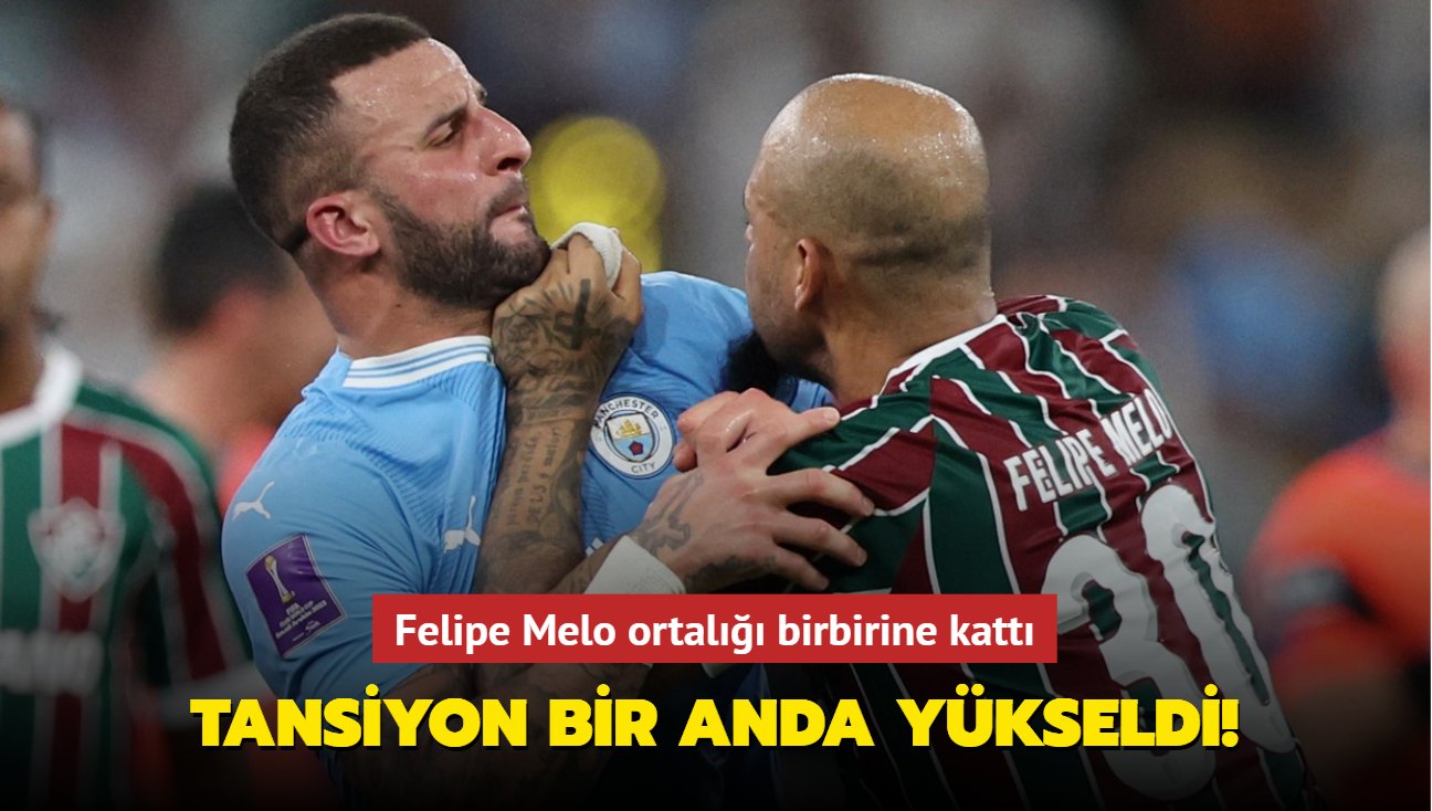 Tansiyon bir anda ykseldi! Felipe Melo ile Manchester Cityli futbolcular arasnda gerginlik