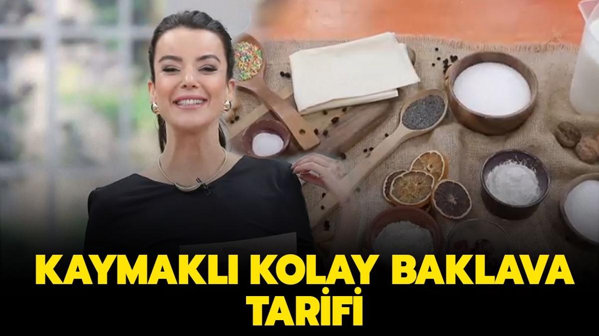 Kaymakl kolay baklava malzemeleri neler" Gelinim Mutfakta kaymakl kolay baklava tarifi! 