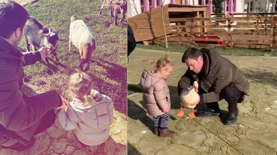 Kıvanç Tatlıtuğ ile oğlu Kurt Efe'nin ördek sevdiği anlar beğeni topladı