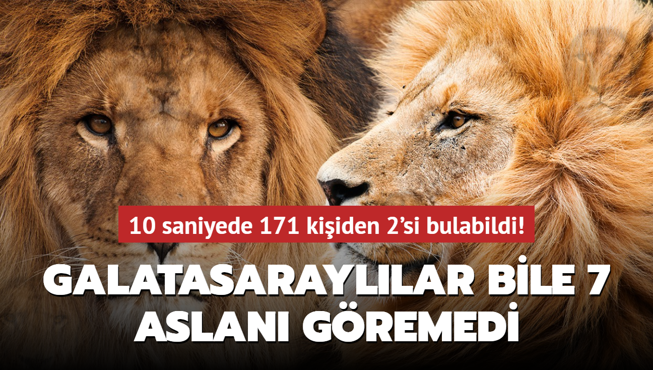 stn zeka testi: 10 saniyede 171 kiiden 2'si bulabildi! Galatasarayllar bile 7 aslan gremedi...