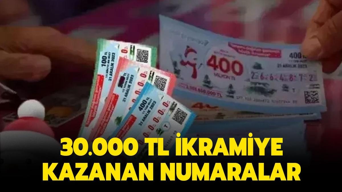 2024 ylba Milli Piyango 30.000 TL kazanan rakamlar hangileri" te 30 bin TL kan numaralar...
