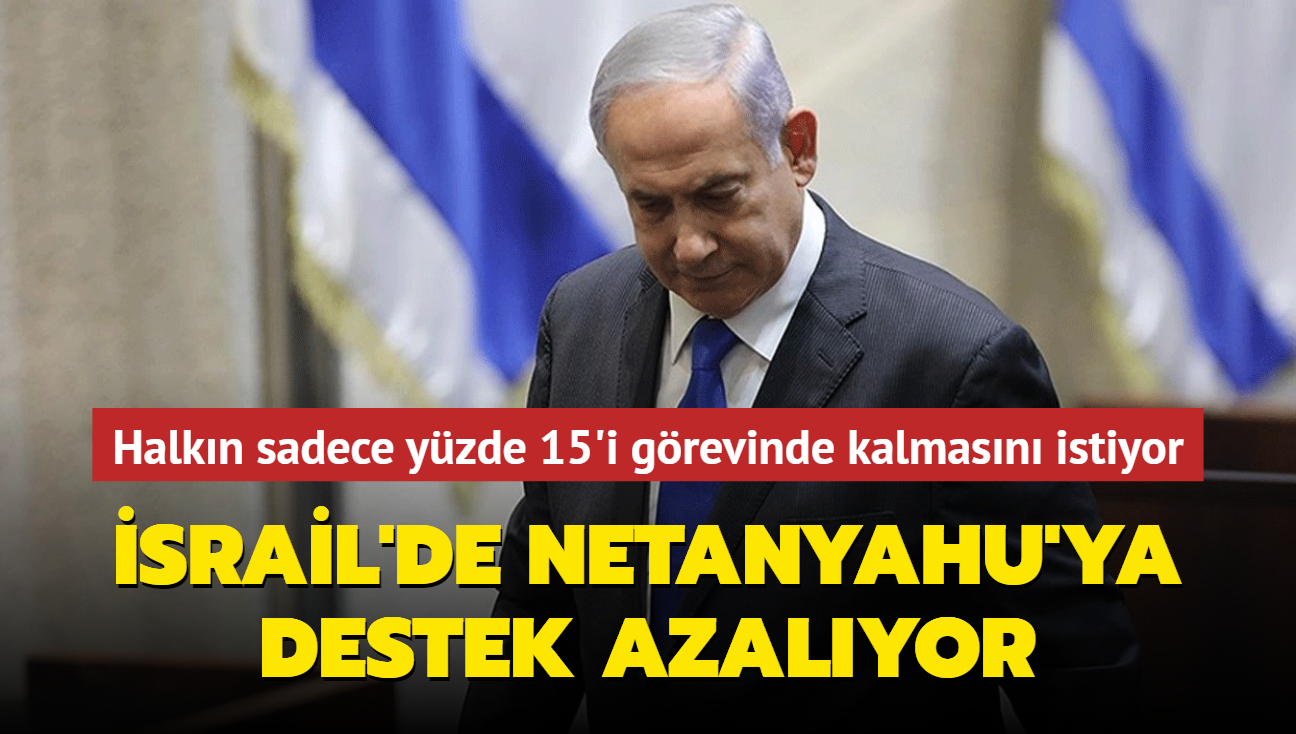 srail'de Netanyahu'ya destek azalyor... Halkn sadece yzde 15'i grevinde kalmasn istiyor