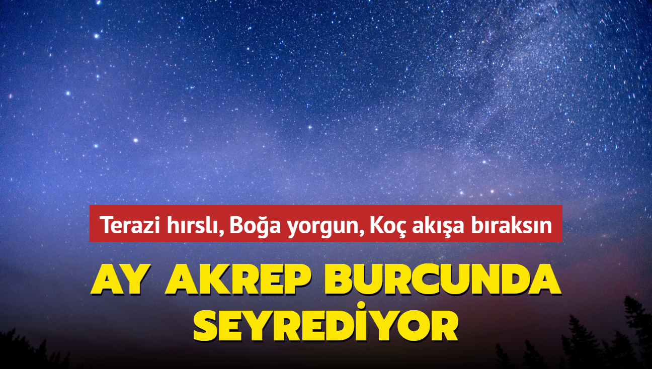 Ay Akrep burcunda seyrediyor! Terazi hrsl, Boa yorgun, Ko aka braksn