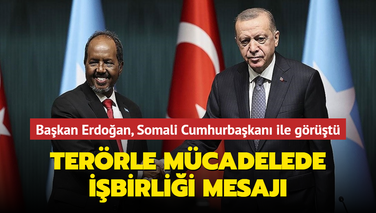Bakan Erdoan Somali Cumhurbakan ile grt: Terrle mcadelede ibirlii mesaj