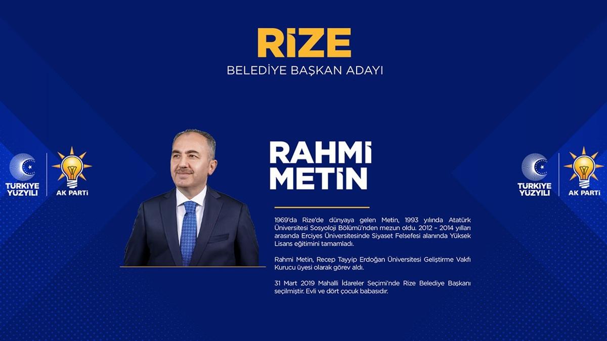 2019 seimlerinde oy rekoru krmt Rahmi Metin kimdir" AK Parti Rize Belediye Bakan aday Rahmi Metin ka yanda"