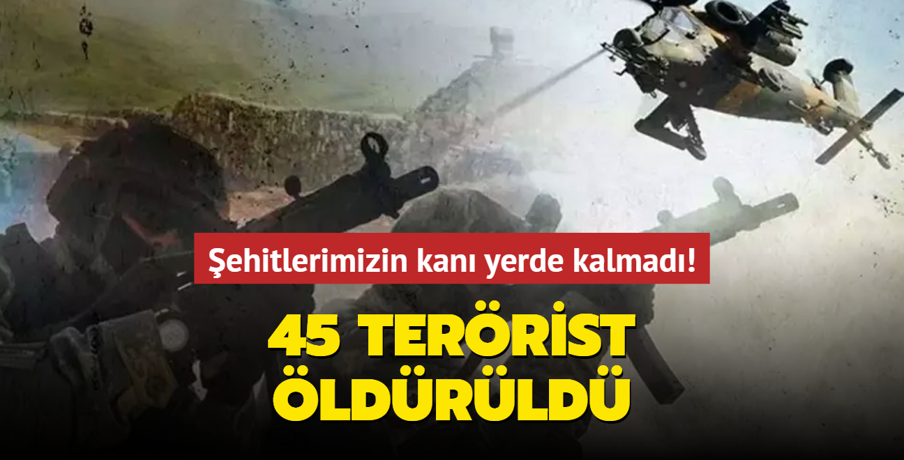 ehitlerimizin kan yerde kalmad! 45 terrist ldrld