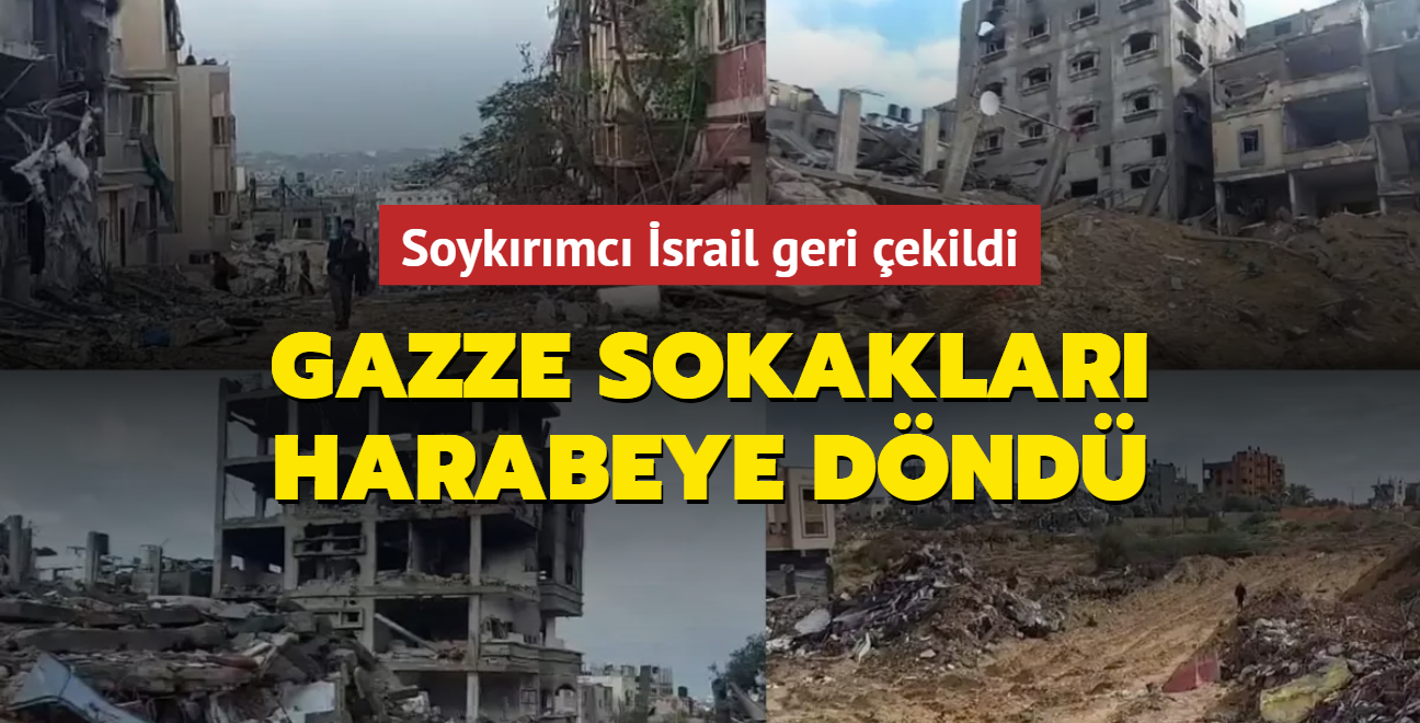 Soykrmc srail Tel ez-Zater blgesinden ekildi... Gazze sokaklar harabeye dnd