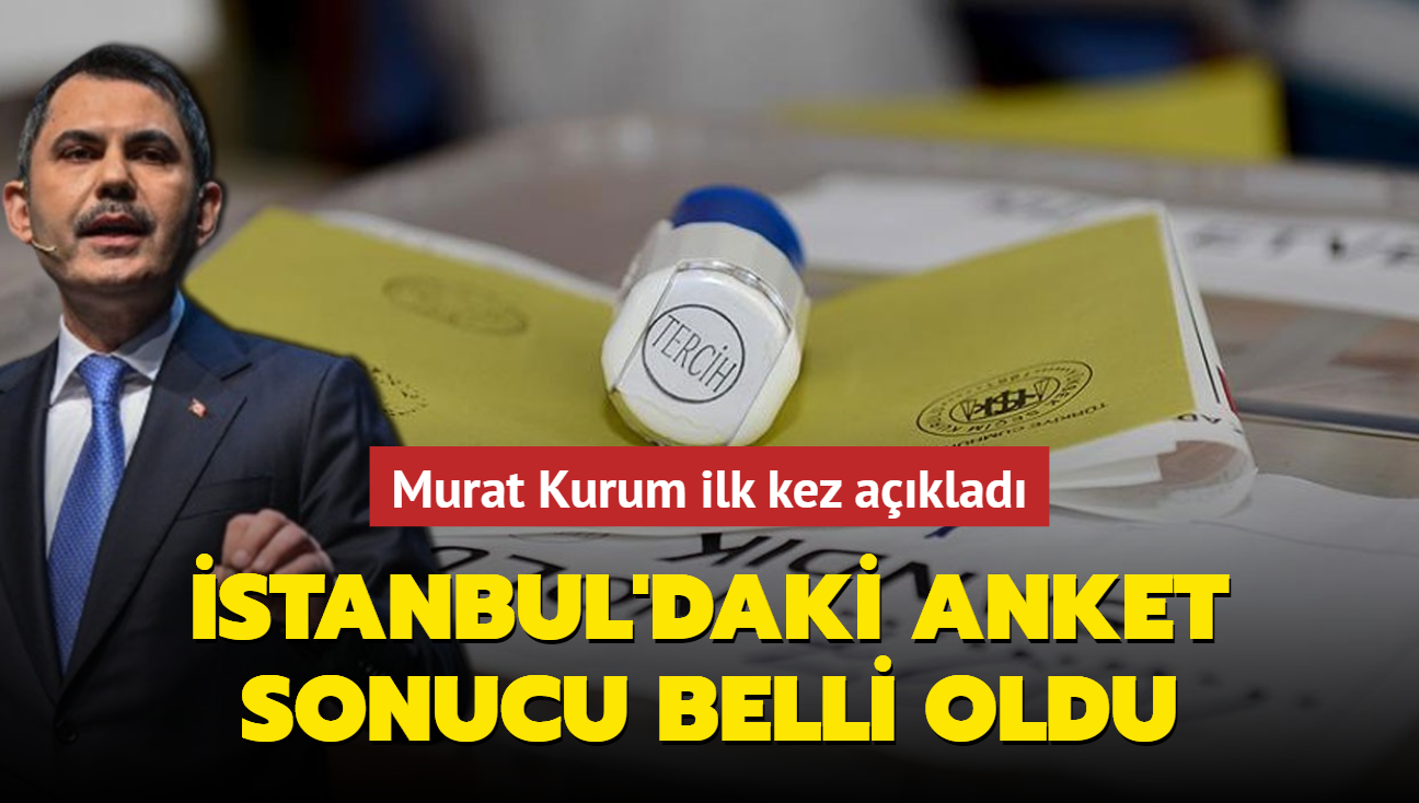 Murat Kurum ilk kez aklad... stanbul'da yerel seim iin anket sonucu belli oldu