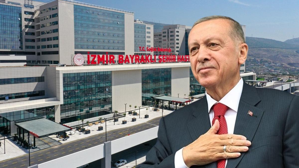 Bayrakl ehir Hastanesi alyor... Bakan Erdoan trene katlacak