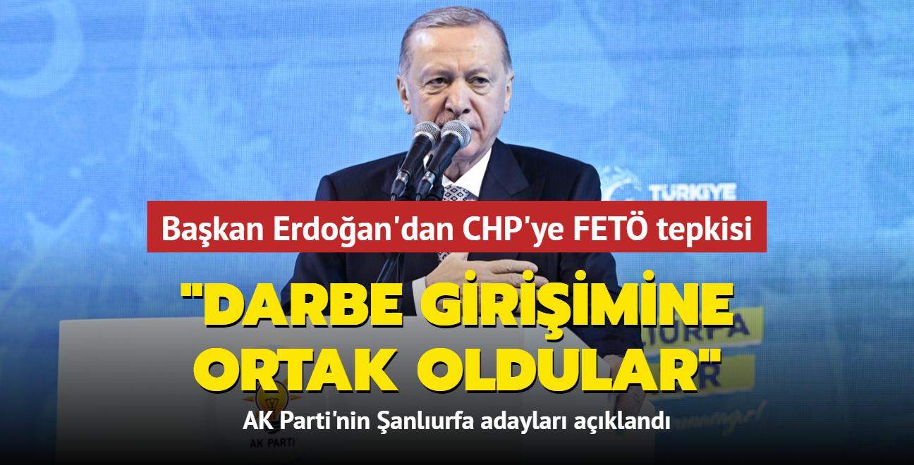 Bakan Erdoan'dan CHP'ye FET tepkisi: Darbe giriimine ortak oldular