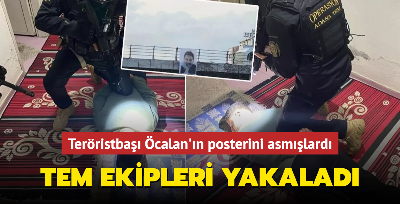 Bebek katili Öcalan'ın posterini köprüye asmışlardı... TEM ekipleri operasyonla yakaladı