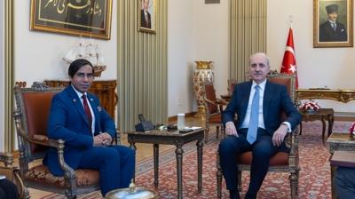 TBMM Bakan Numan Kurtulmu Banglade'in Ankara Bykelisi ile grt