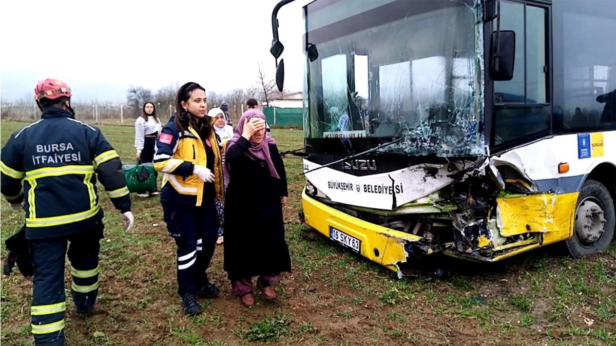 Bursa'da halk otobsyle otomobil arpt: Yarallar var