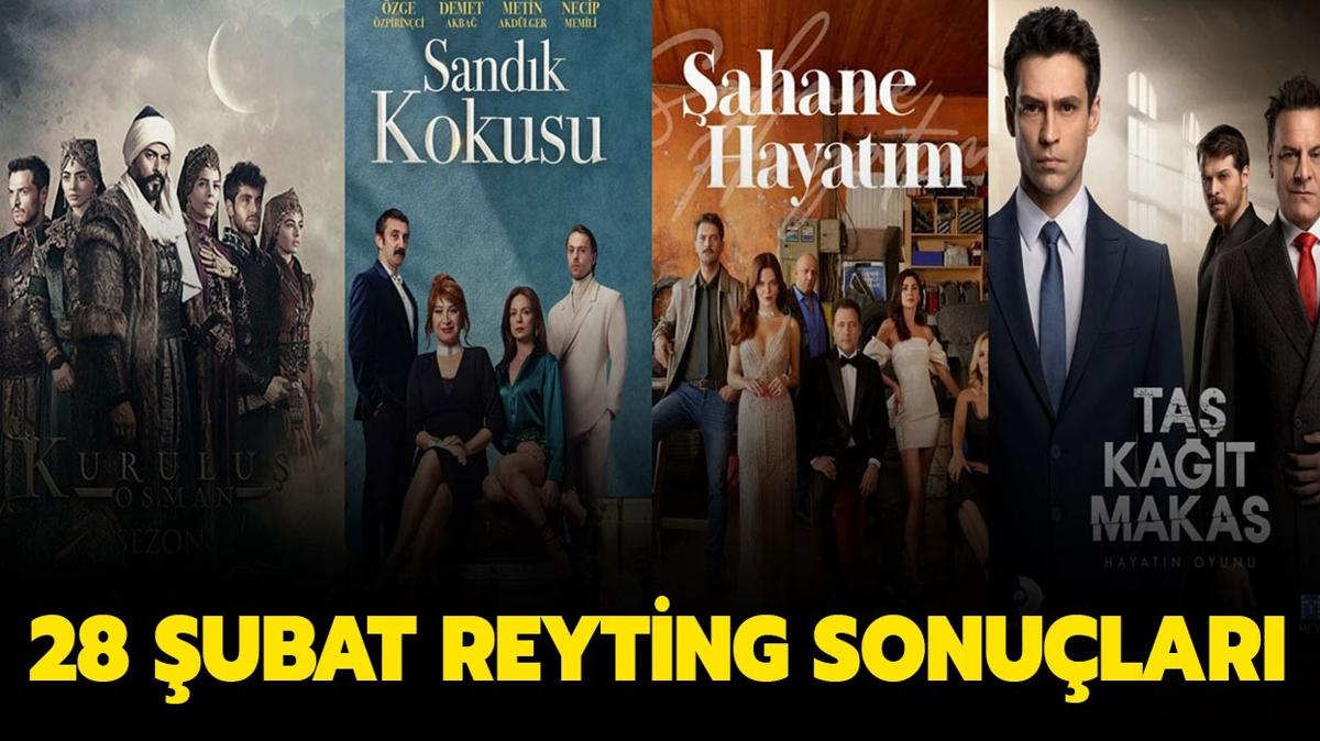 28 ubat reyting sonular | Kurulu Osman, ahane Hayatm, Sandk Kokusu, Ta Kat Makas reyting listesi belli oldu