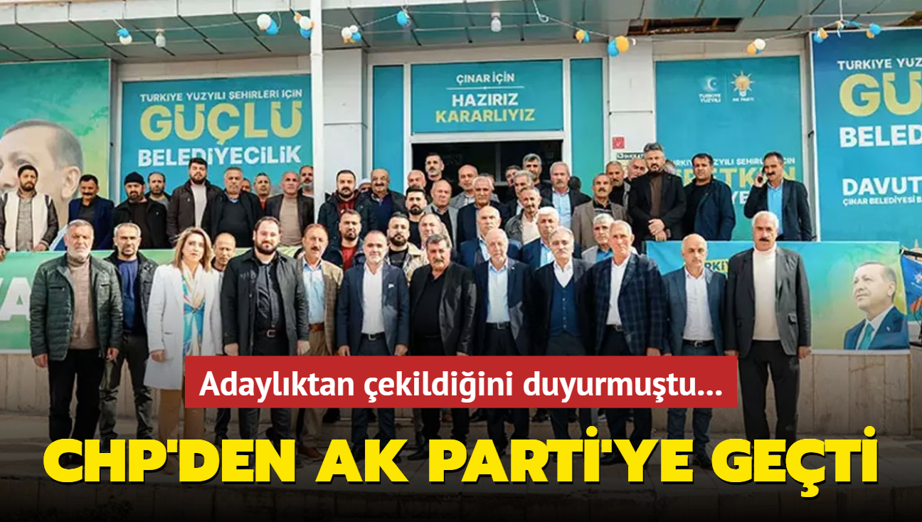 CHP'ye Diyarbakr'da ok! Bakan aday istifa edip AK Parti'ye geti