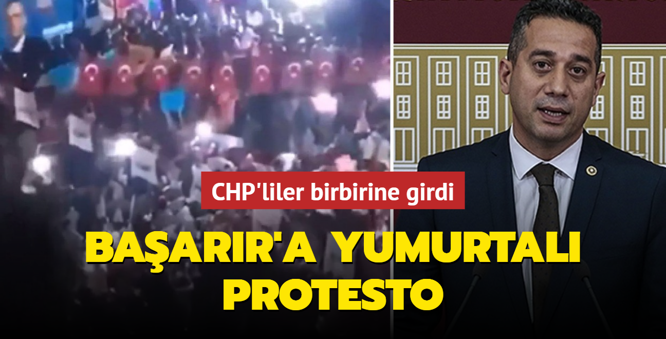 CHP'liler birbirine girdi! Ali Mahir Baarr'a Mersin'de yumurtal protesto