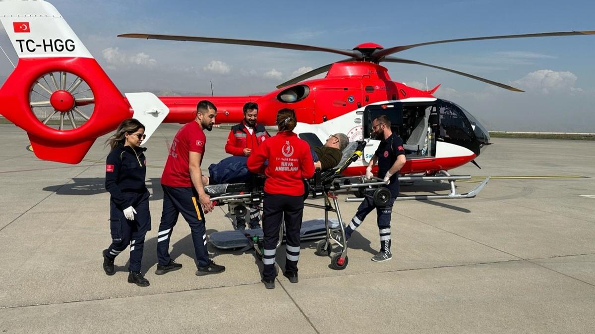 rnak'ta kalp yetmezlii olan hastaya ambulans helikopter yetiti