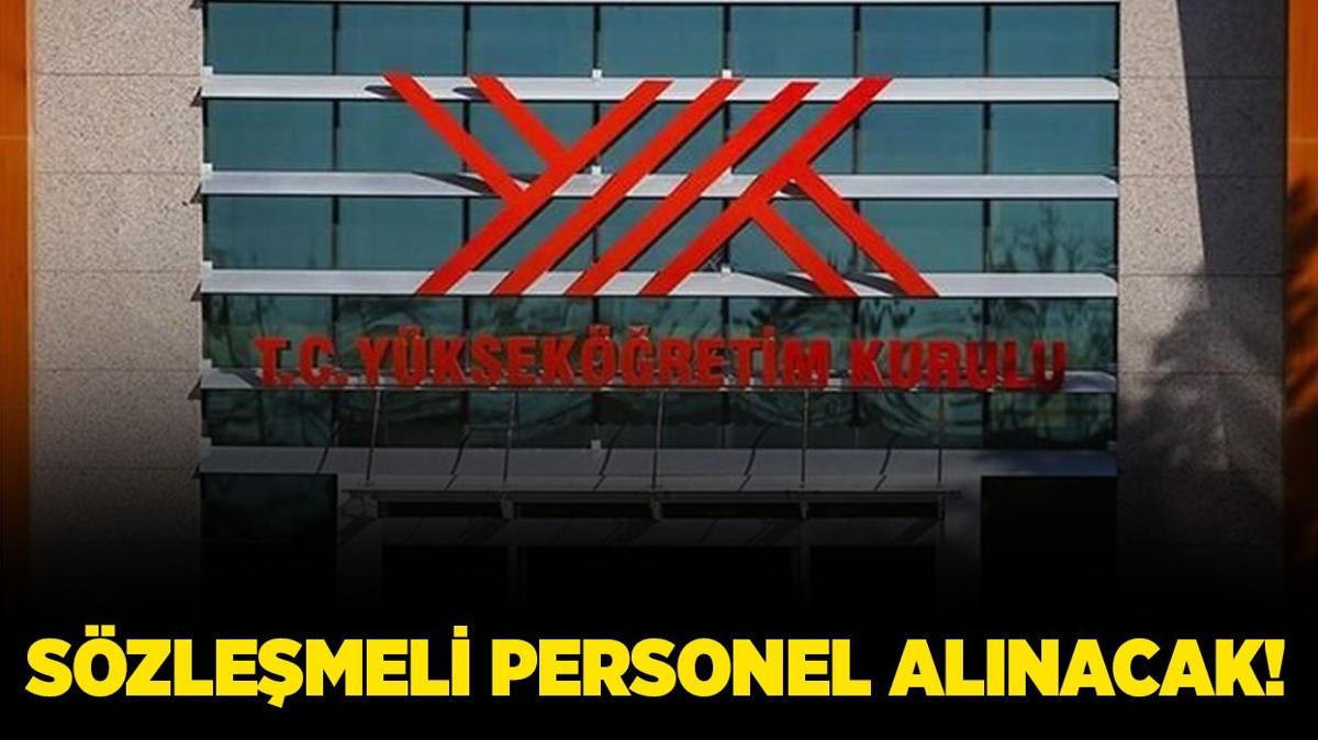 Yksekretim Kurulu Bakanl Szlemeli Personel alacak!