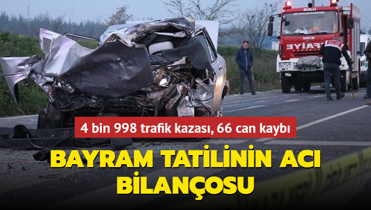 Bayram tatilinin ac bilanosu: 4 bin 998 trafik kazas, 66 can kayb