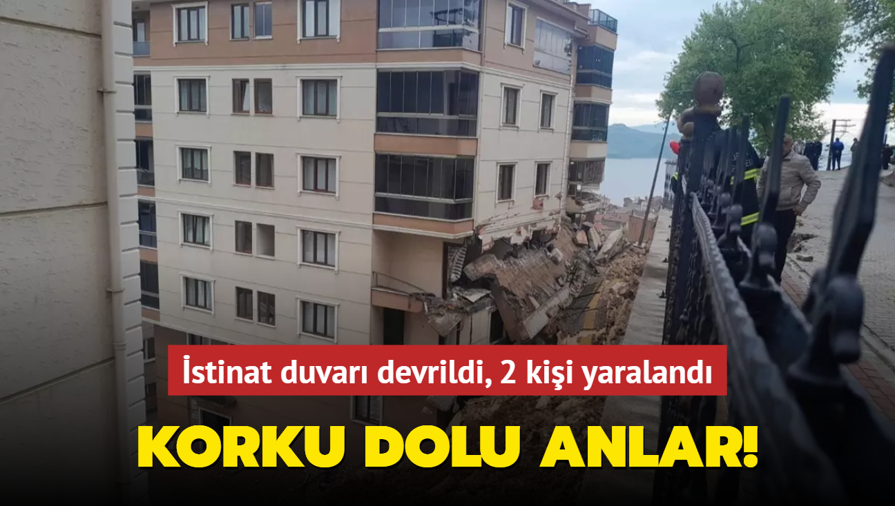 Bursa'da istinat duvar apartmana devrildi