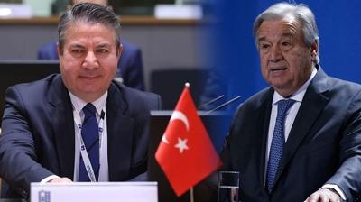Trkiye'nin BM Daimi Temsilcisi nal'dan BM Genel Sekreteri Guterres'e veda ziyareti