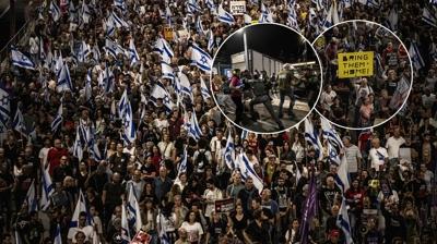 Halk sokaklara indi: Tel Aviv'de Natanyahu iin istifa sesleri