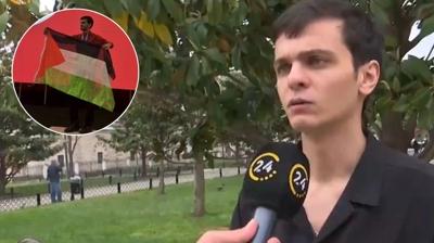 Trkiye onu madalya treninde Filistin bayra at grntlerle tand: Necmettin Erbakan Akyz 24 TV'ye konutu