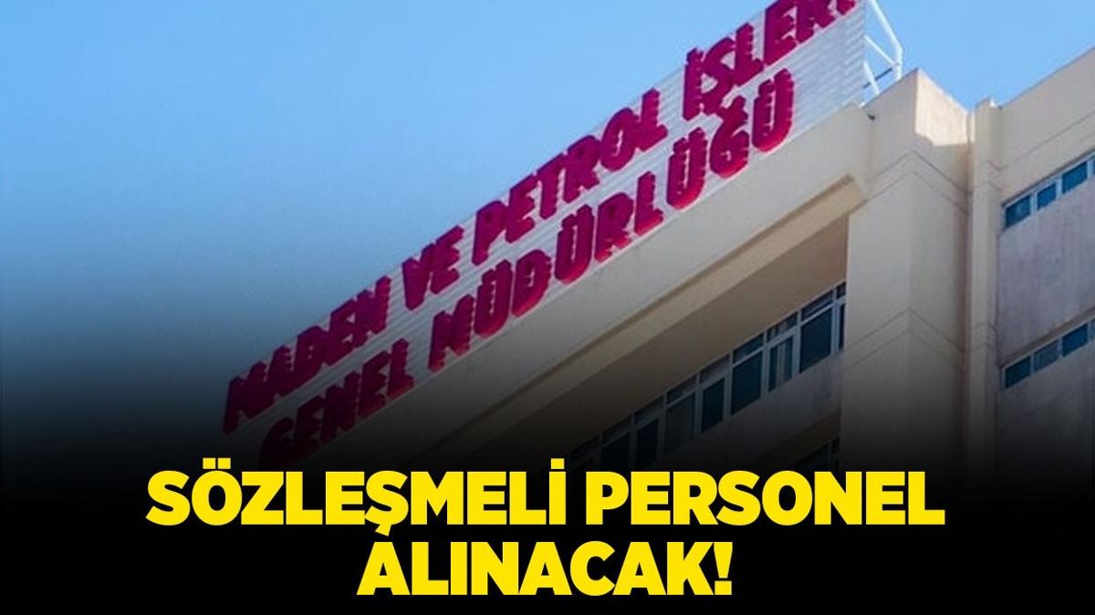 Maden ve Petrol leri Genel Mdrl 10 Szlemeli Personel alacak!