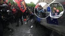 Taksim'de 1 Mays provokasyonu! Polise ta ve sopalarla saldrdlar: stanbul'da 217 kii gzaltna alnd