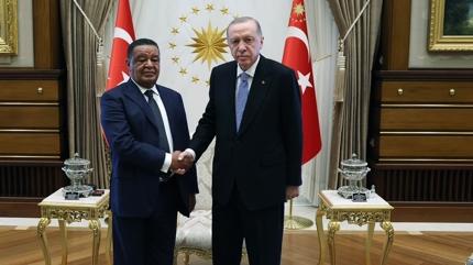 Bakan Erdoan eski Etiyopya Cumhurbakan ile grt