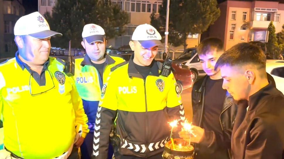 Karabük'te kaza ihbarına gelen polislere sürpriz yapıldı
