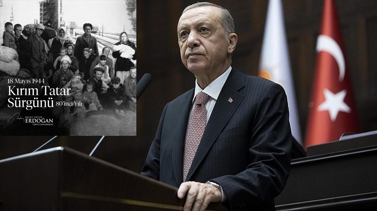Bakan Erdoan'dan Krm Tatar Srgn'nn  80'inci yl dnm paylam