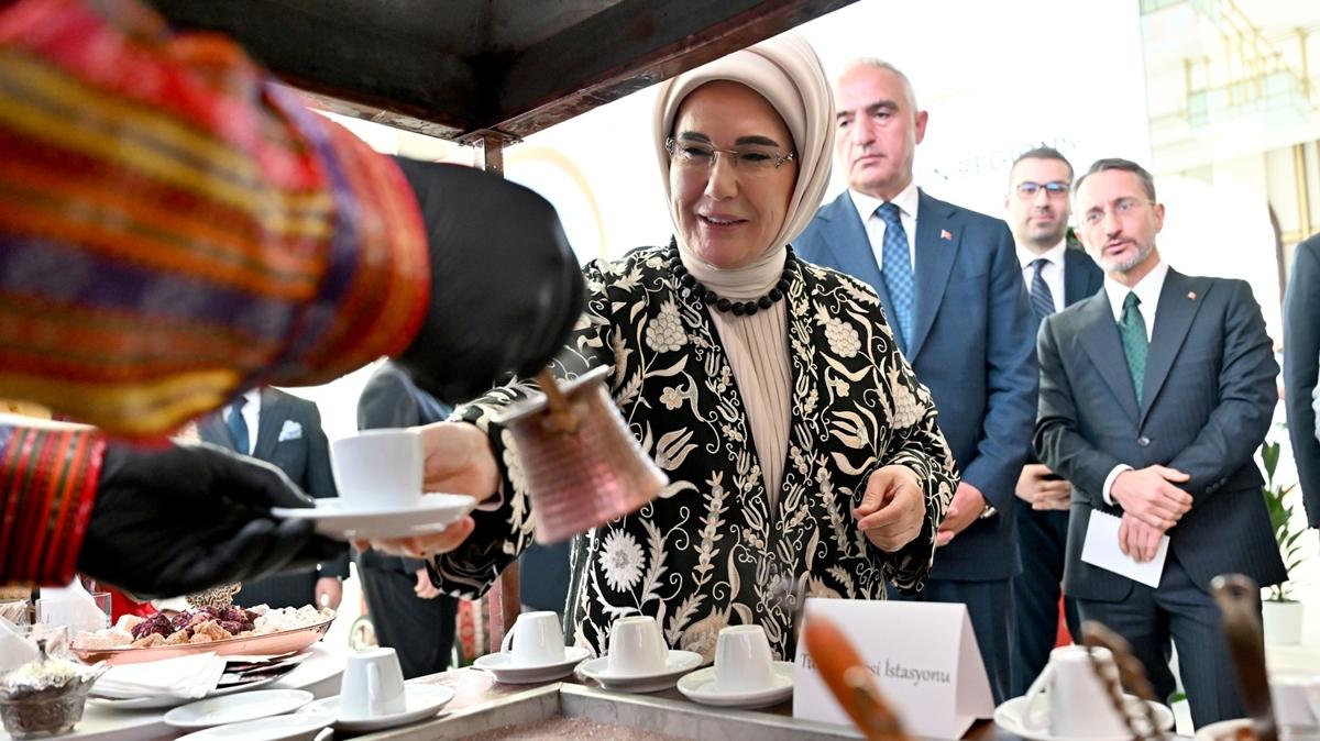 Emine Erdoan'dan 'ortak kltr' mesaj: Cumhurbakanl Klliyesi'nde Trk mutfa rzgar
