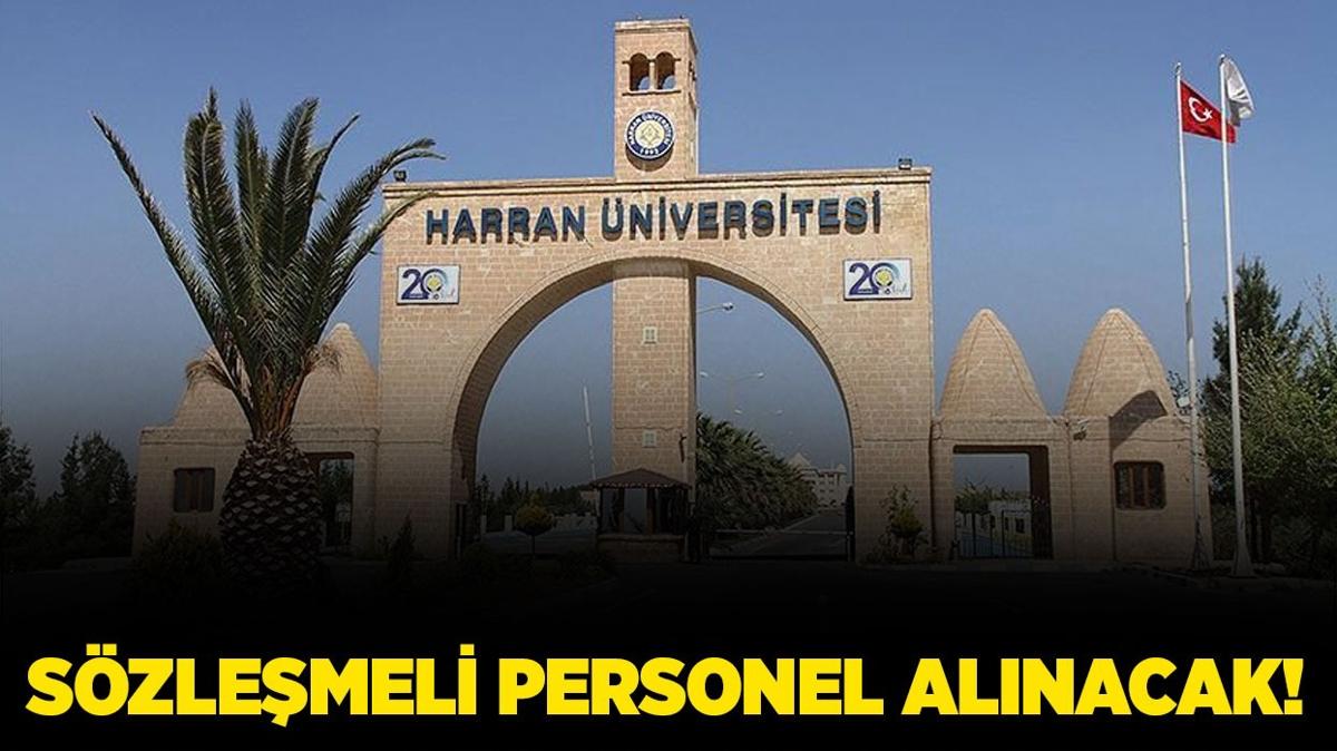 Harran niversitesi 39 Szlemeli Personel alacak!