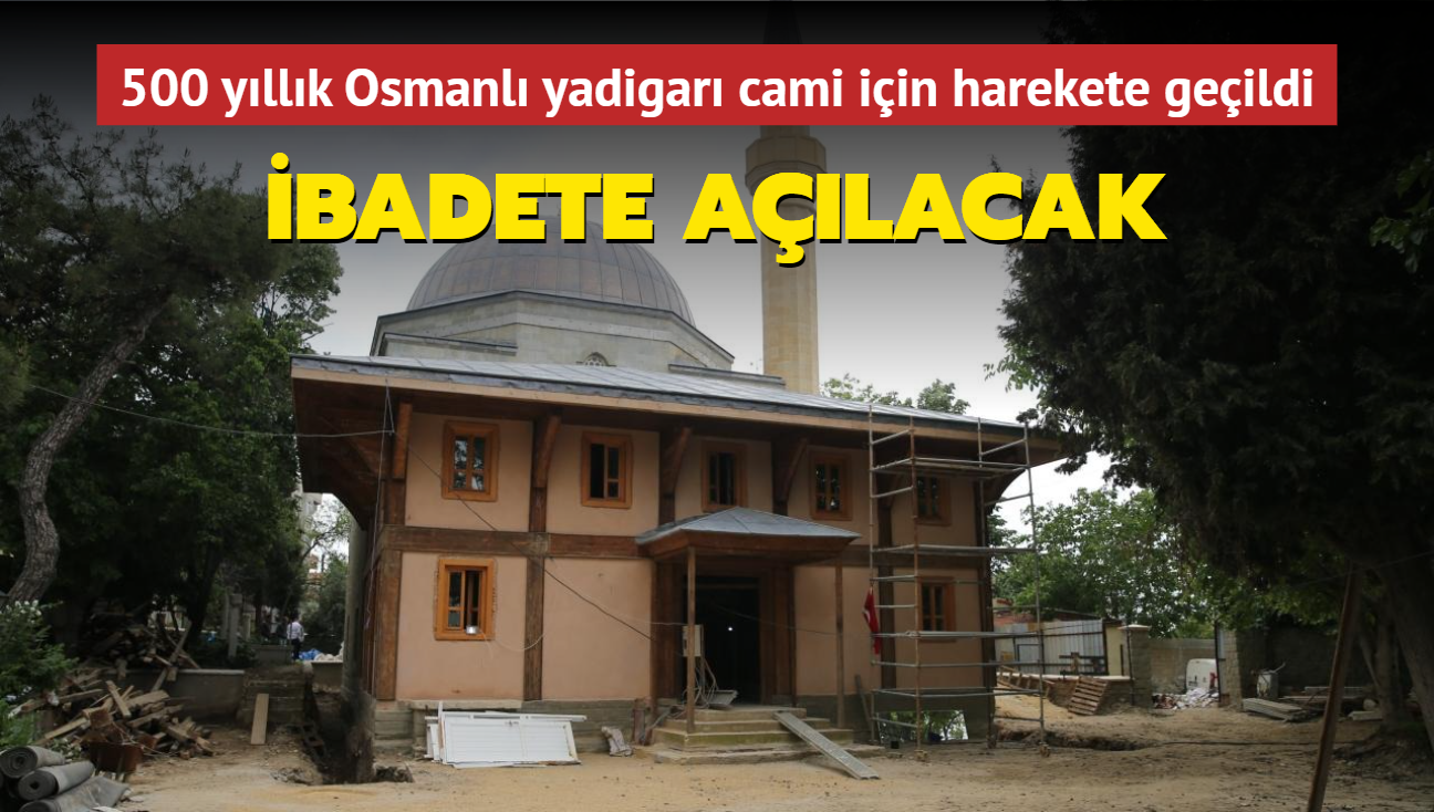 Edirne'de 500 yllk Osmanl yadigar cami iin kapal ta oca atrld