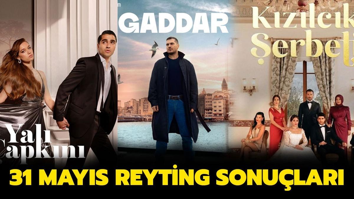 31 Mays reyting sonular | Kzlck erbeti zirvede, Yal apkn dte! te Kzlck erbeti, Yal apkn, Gaddar, Arka Sokaklar reyting sralamas