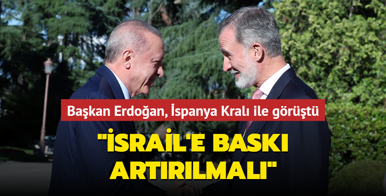 Bakan Erdoan, spanya'da Kral 6. Felipe ile grt: srail'e bask artrlmal 