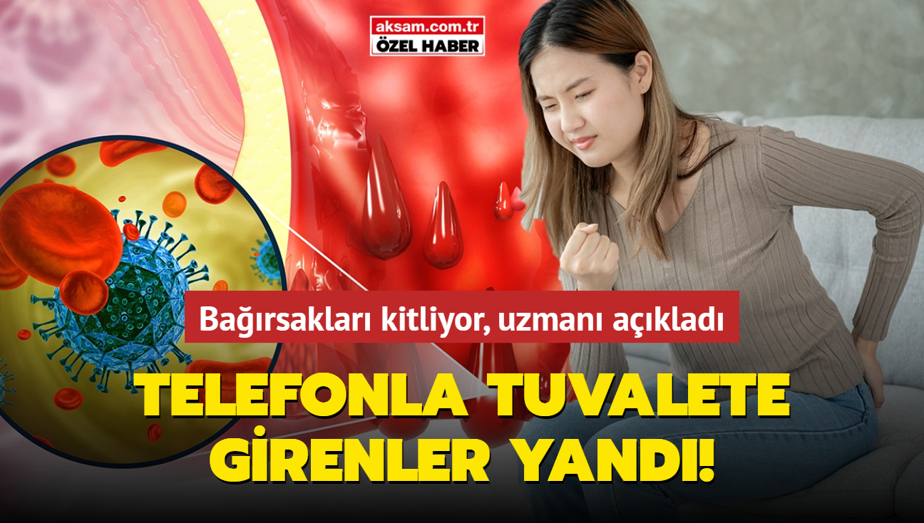 Telefonla tuvalete girenler yand! Barsaklar kitliyor, uzman aklad