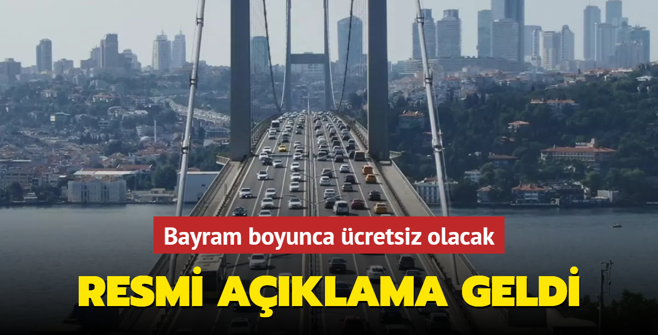 Resmi aklama geldi: Bayram boyunca cretsiz