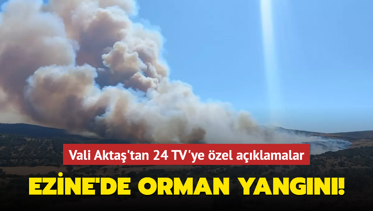 Ezine'de orman yangn! Vali Akta'tan 24 TV'ye zel aklamalar 