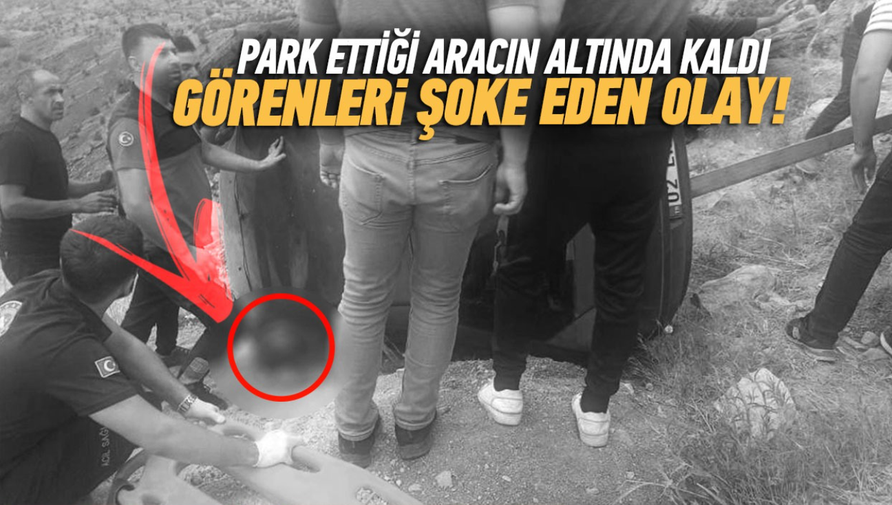 Park ettii otomobilin altnda kald! Grenler oke oldu