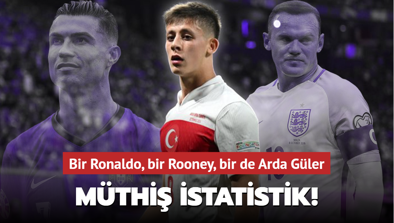 Mthi istatistik! Bir Ronaldo, bir Rooney, bir de Arda Gler