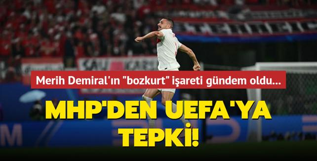 Merih Demiral'n 'bozkurt' iareti gndem oldu... MHP'den UEFA'ya tepki!