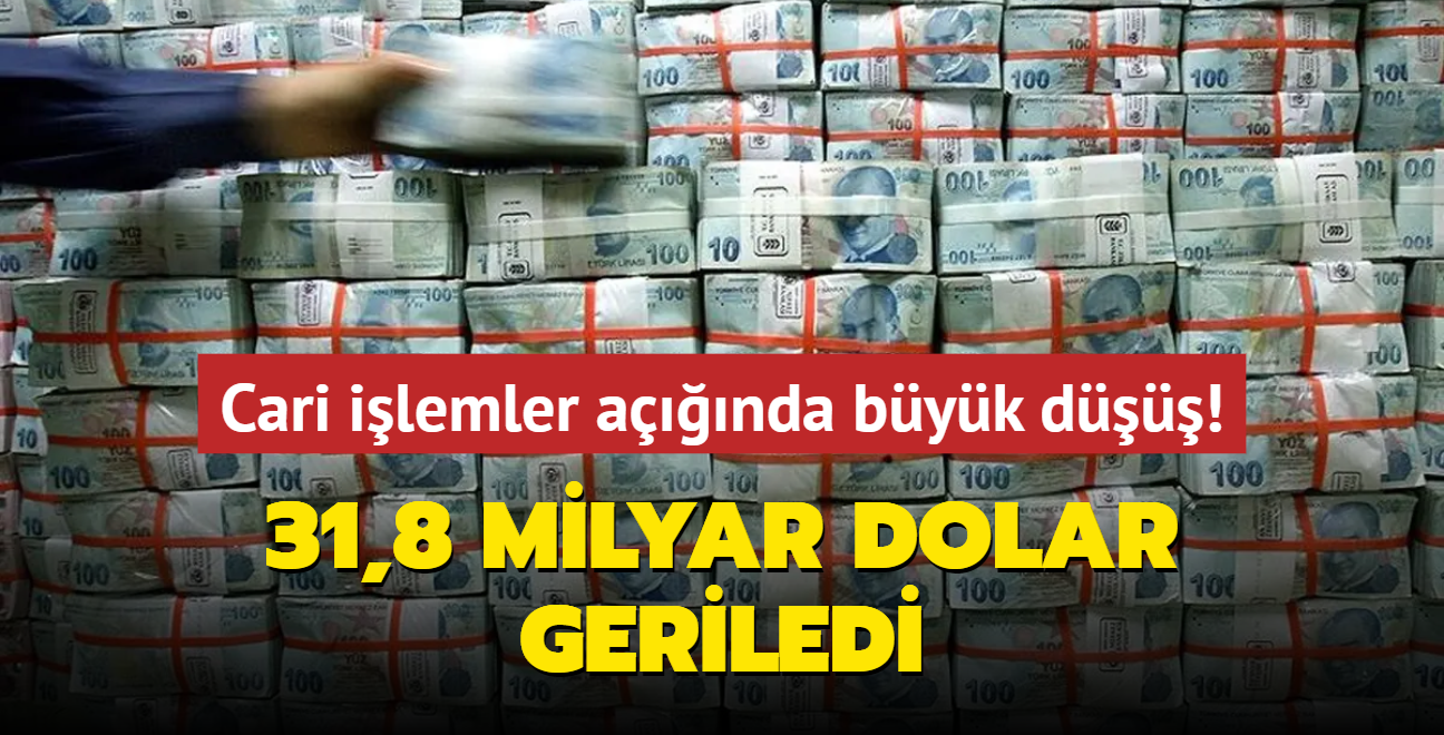 Cari ilemler anda byk d: 31,8 milyar dolar geriledi