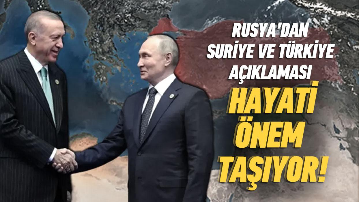 Rusya'dan Suriye'de normalleme ve Trkiye mesaj! Hayati nem tayor