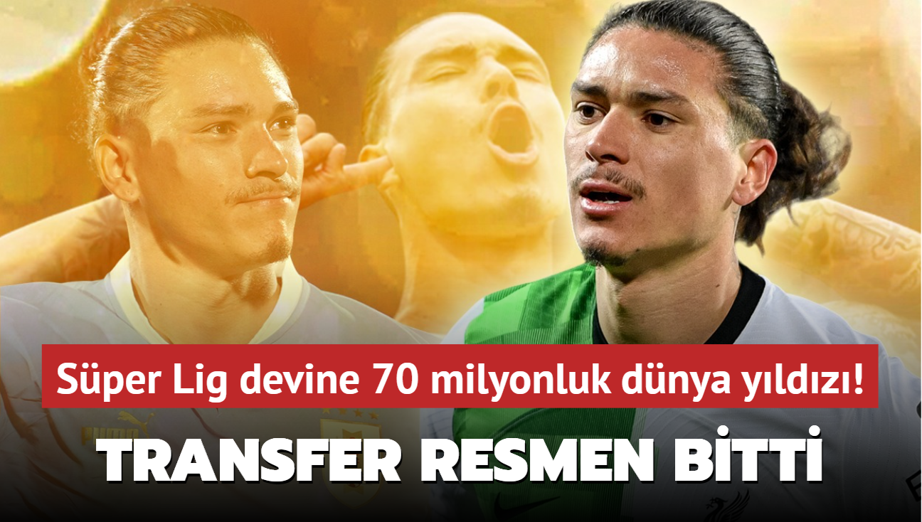 Sper Lig devine 70 milyonluk dnya yldz! Darwin Nunez transferi resmen bitti